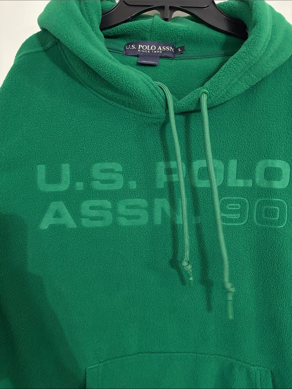 U.S. Polo Assn. Green Teddy Fleece Jacket - Men’s size Large EUC - Picture 3 of 7
